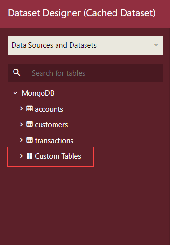 CachedDataset-CustomTables