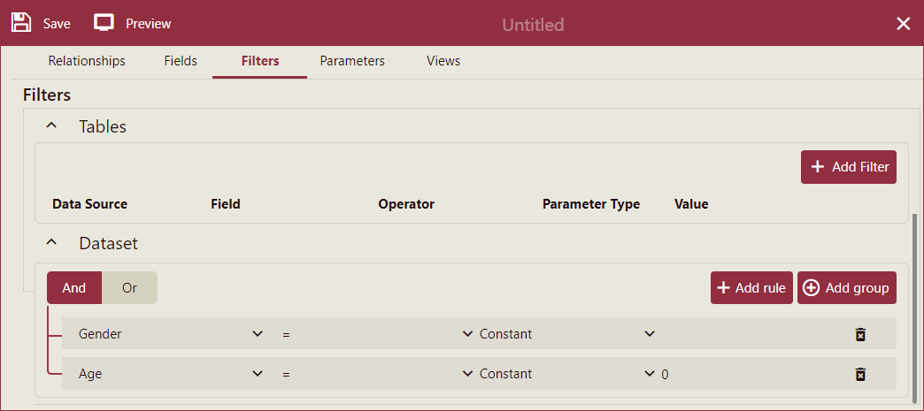 DirectDataset-AddFilters