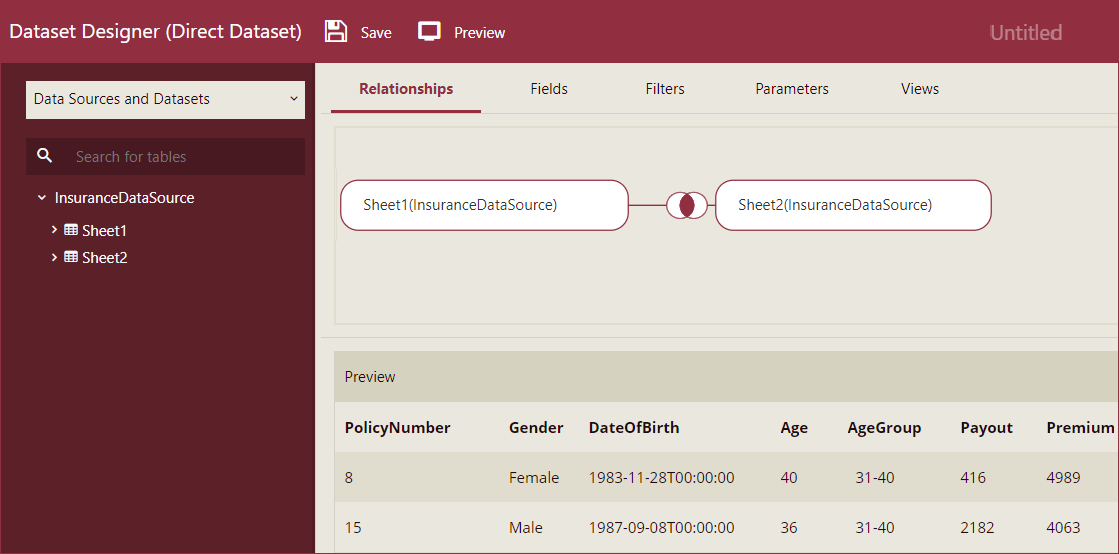 DirectDataset-DefineRelation