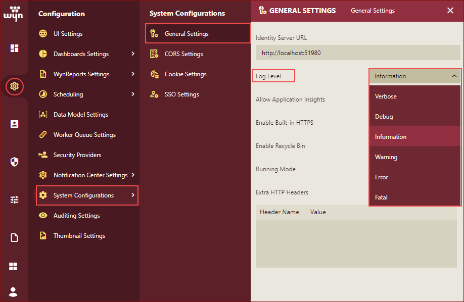 Log Level Option_Lite Version