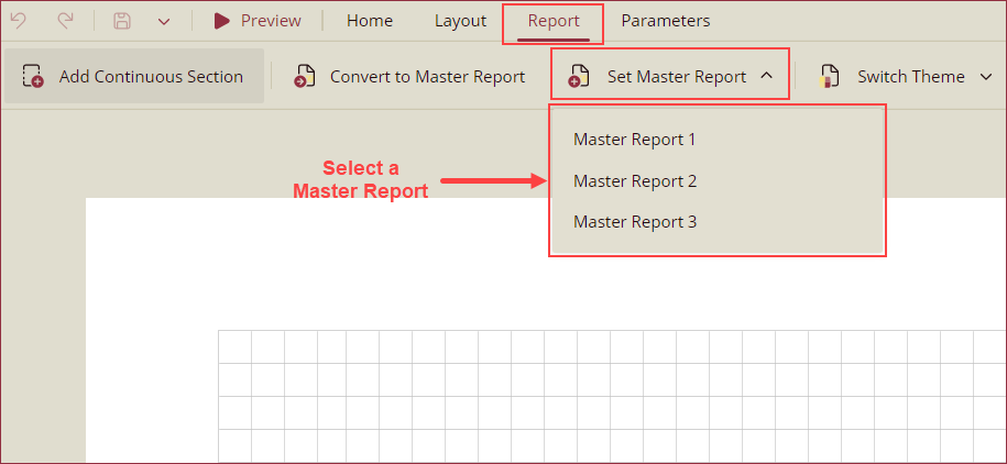 MasterReport-SetMasteReport