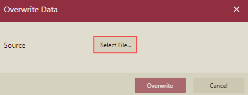 Overwrite Data dialog box