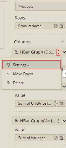 add Hbar graph Settings