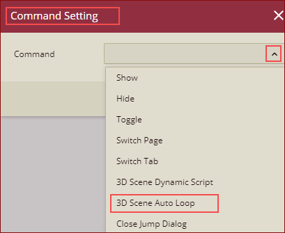 command setting dialog box