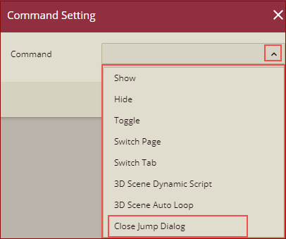 command settings dialog box