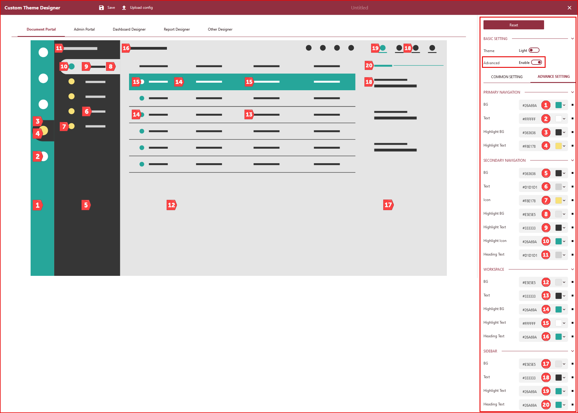 Advanced Settings Variables