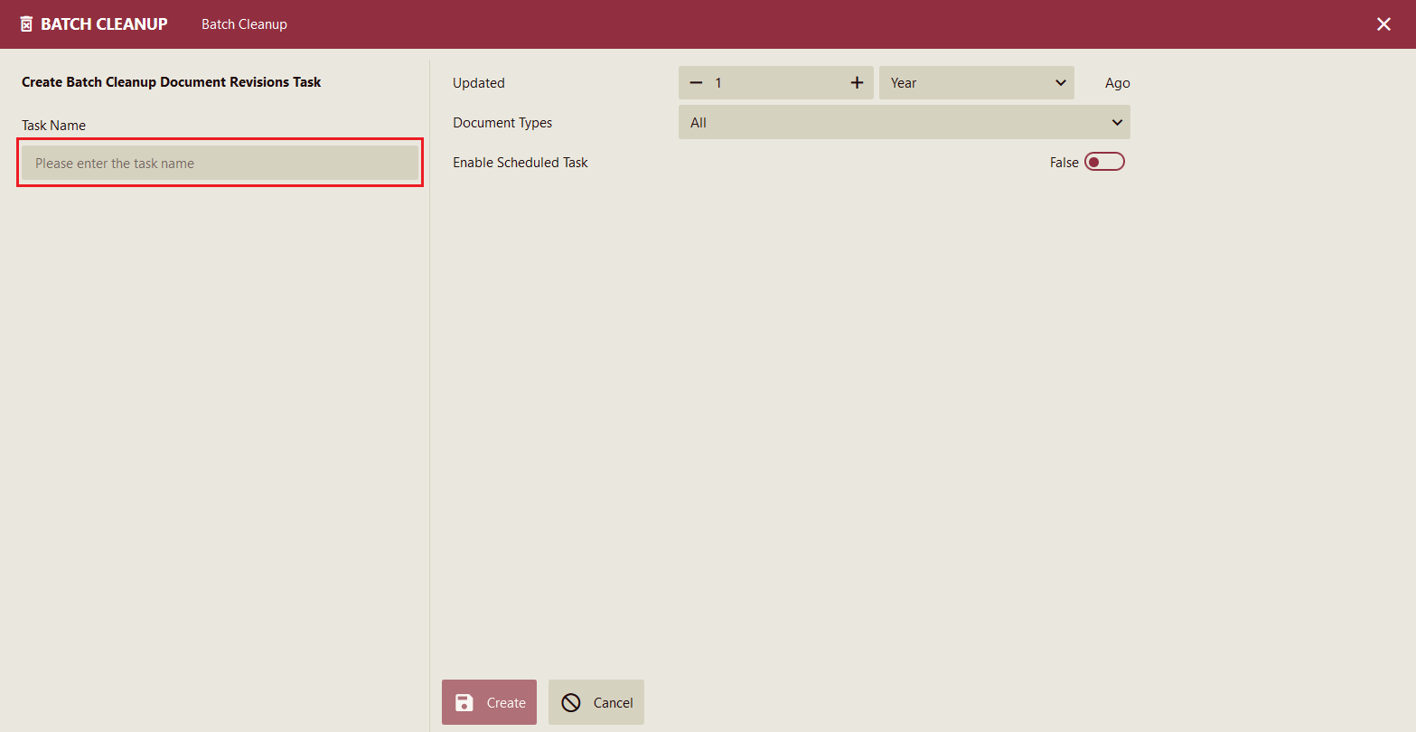 Create Bach Cleanup document revision