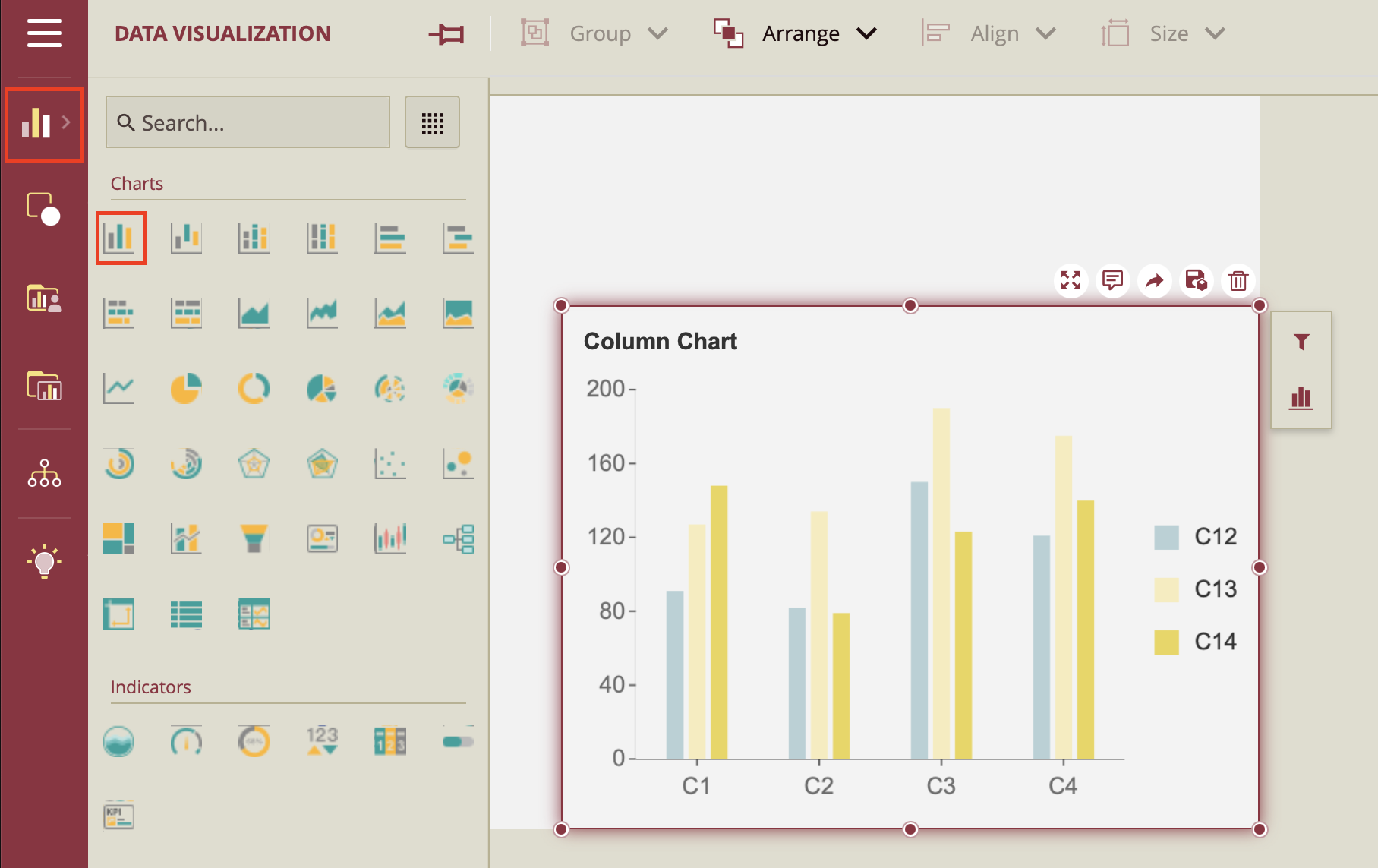 Drag and Drop Column Chart