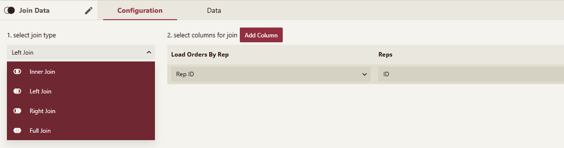 Join Data Configuration