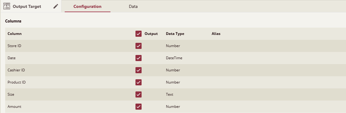 Output Target Configuration