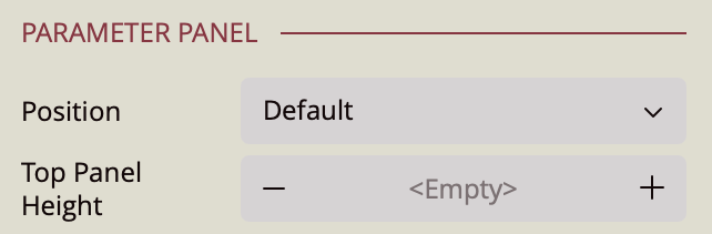 Parameter Panel
