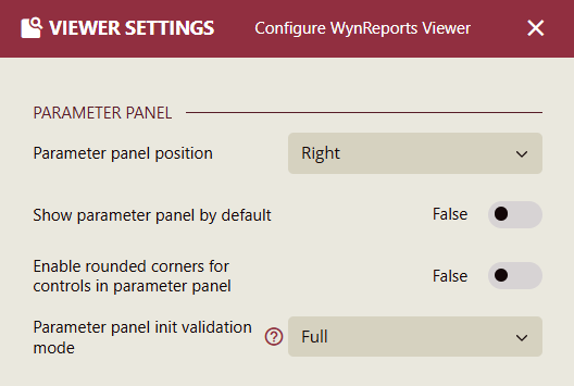 Parameter Panel