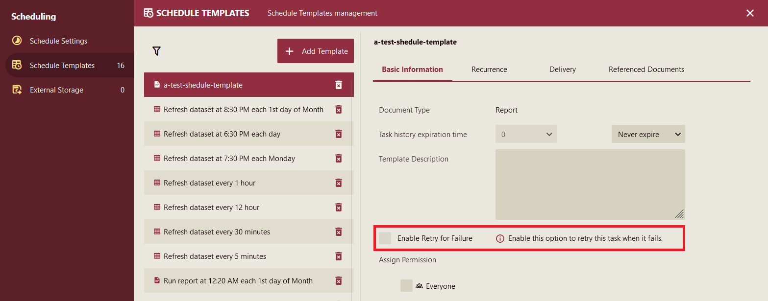 Schedule UI