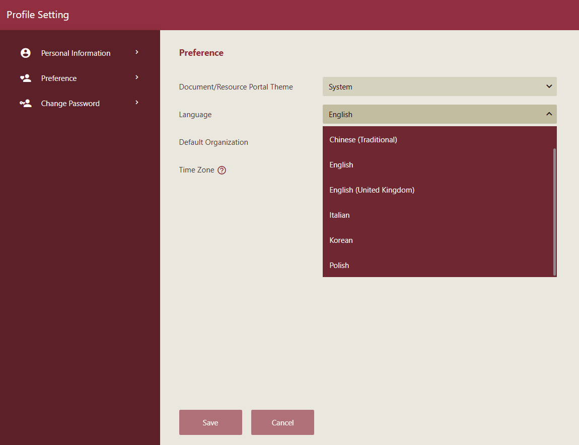 Set Language Preference