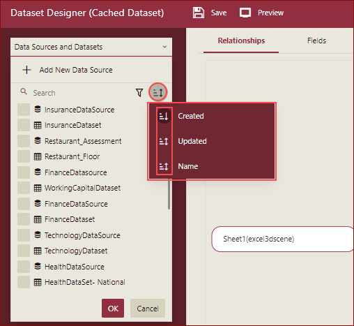 Cache-Dataset-Sorting-Option