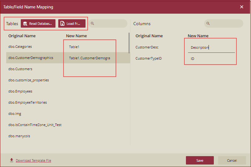 Datasource-Mapping