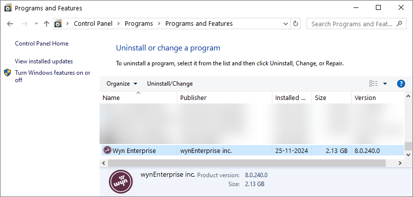 wyn-uninstall