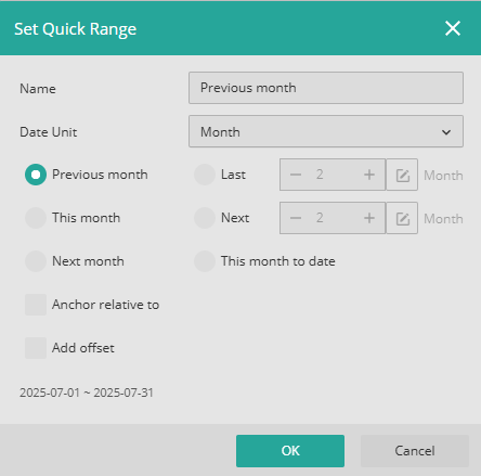Label Slicer Quick Range Dialog
