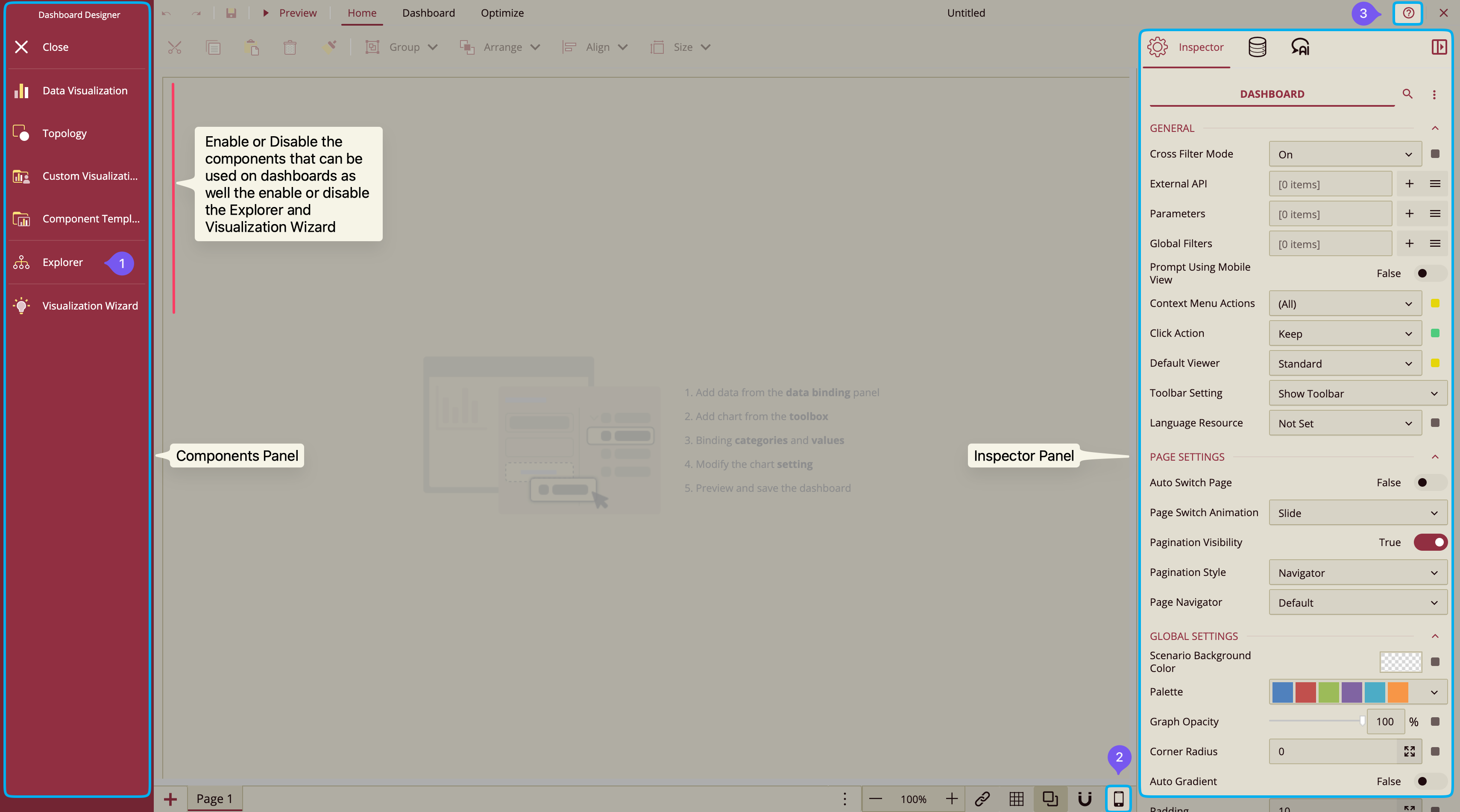Dashboard Designer Settings