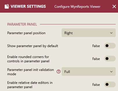 Parameter Panel