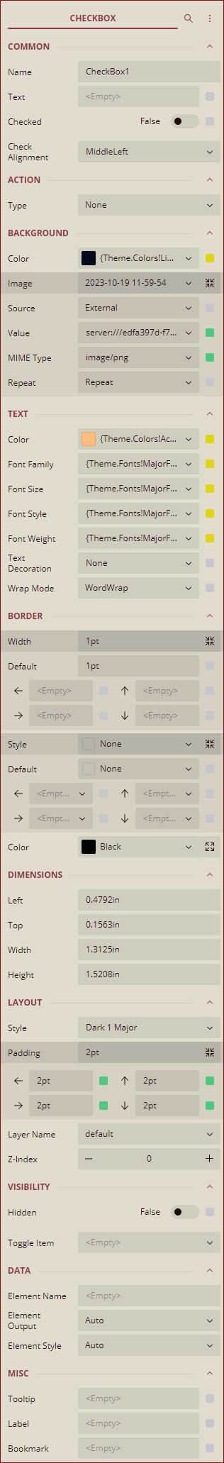 Checkbox Properties