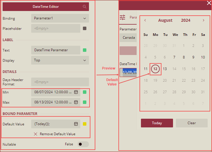 DateTime Editor Default Value