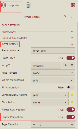 Enable Pagination option