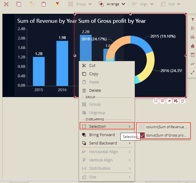 Right Click in Overlap Area