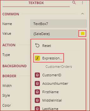 Select Expression option