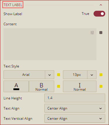 Text Label Properties