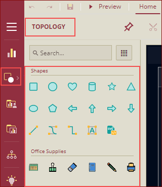 Topology option displayed