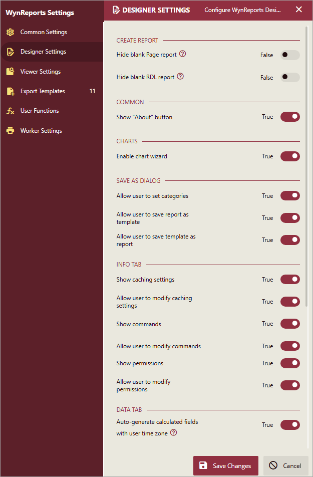 confi-wynreports-designer-settings