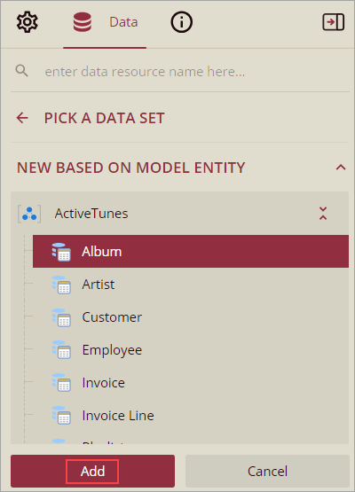 Add New Dataset based on Model Entity