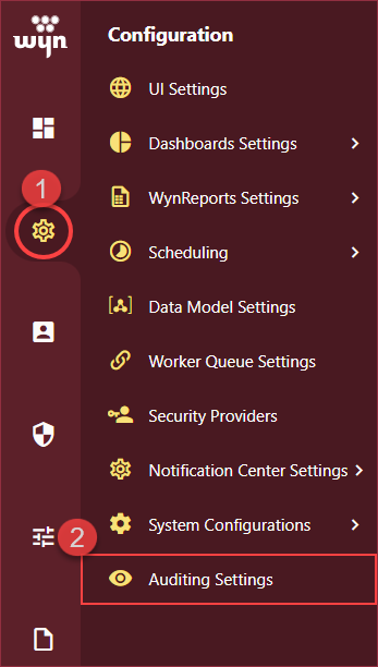 Auditing Settings - navigate to Auditing Settings tab