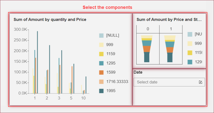 Select all components on dashboard designer