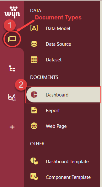 Select dashboard option