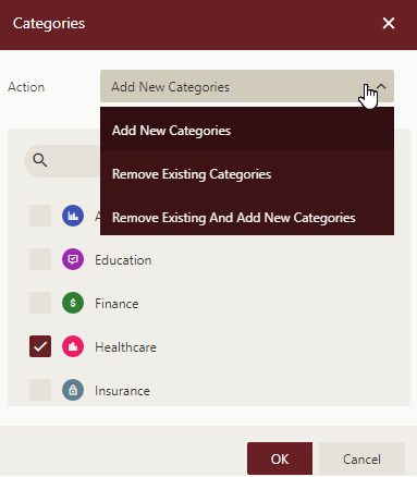Categories Dialog