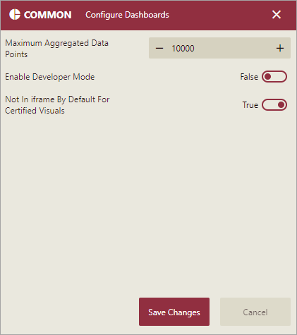 Common Dashboard Settings