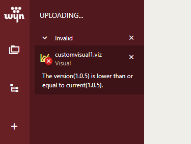 Uploading a custom visual of the same version