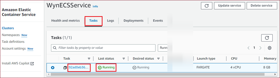 Create Task - task status