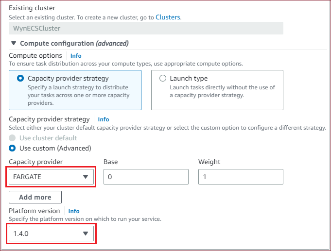 Create Task - compute configuration