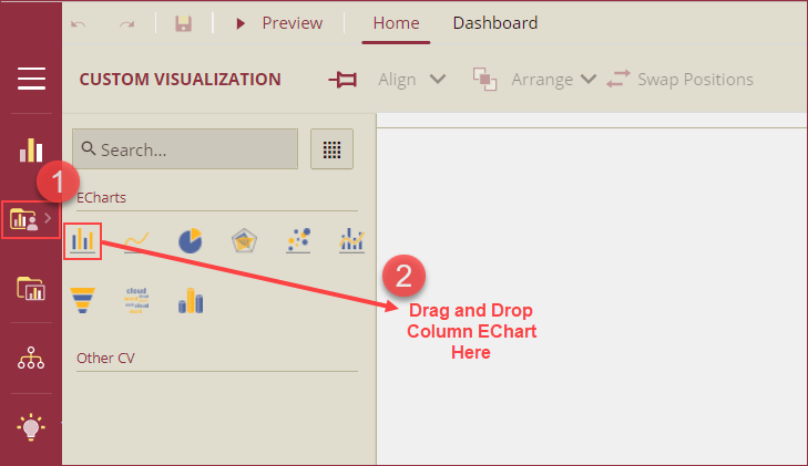 Drag and drop the chart scenario on designer area