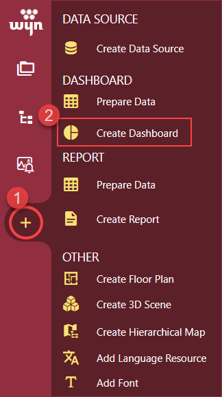 Click the Create Dashboard option