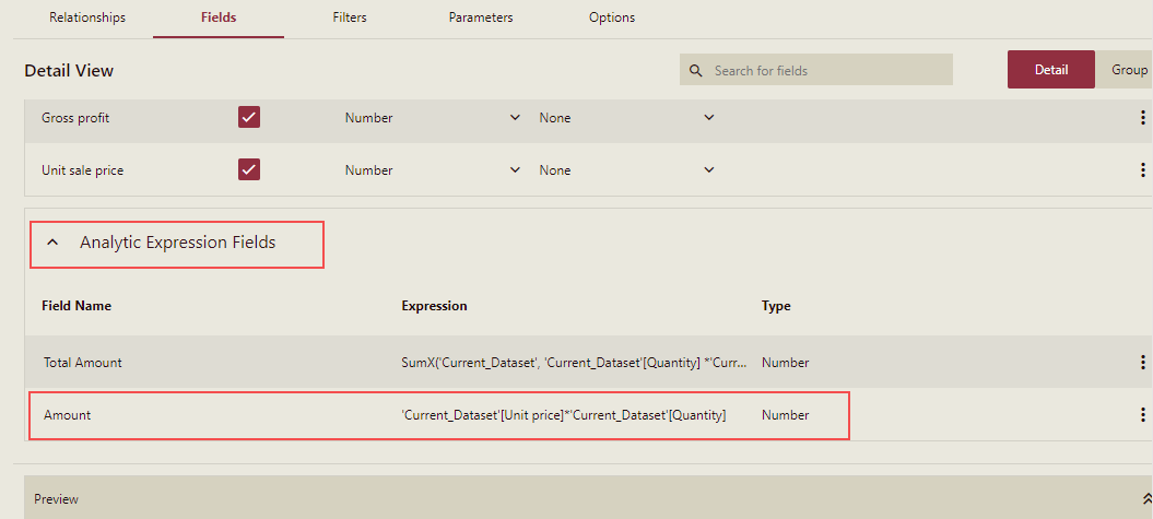 Added in  analytical Expression Fields 