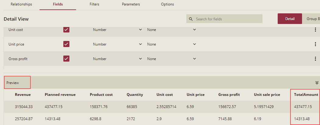 Preview Calculated Field 