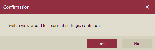 Lose Current Settings Confirmation Message Box