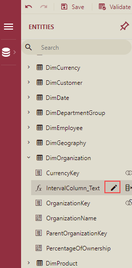 Edit intervals column