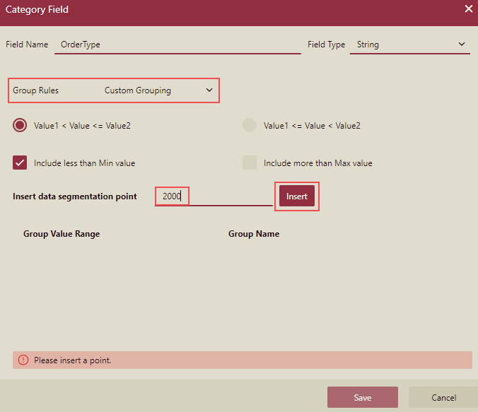 OrderType category Field 