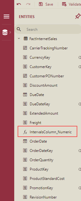 Newly added intervals column