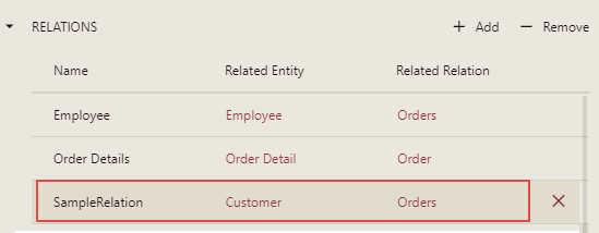 Specify relationship properties